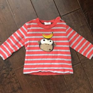 ❌Sold❌ Mini Boden monkey appliqué shirt.